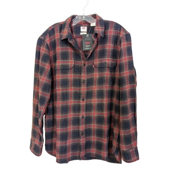 Levis NEW Chore Shirt The Worker Plaid Button Up Mens M Flannel Rugged Work Wear - Picture 1 of 5